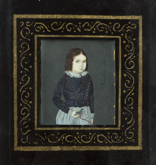 SÁNCHEZ (Escuela española, siglo XIX)Retrato de niña con p