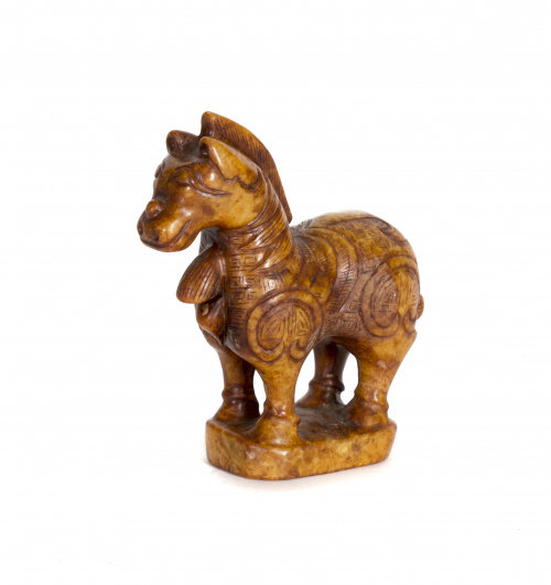 Caballo en jade talladoChina, dinastía Qing, S. XIX