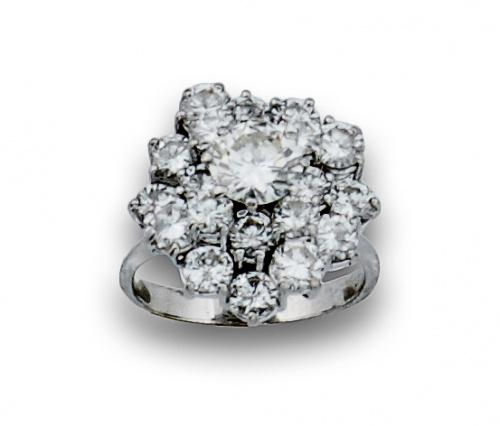 Sortija años 60 con un brillante central de 1,60 ctes aprox