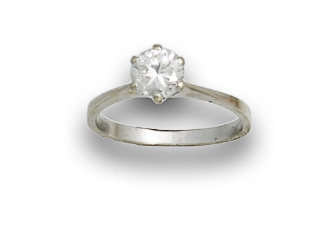Sortija solitario de brillante 0,90 ctes aprox oro blanco d
