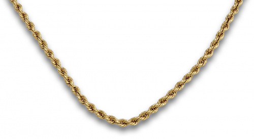 Cadena de cordón grueso en oro de 18K .