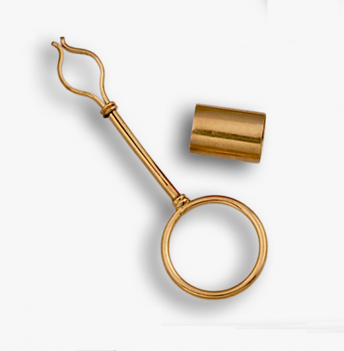Pinza para sujetar cigarrillos y boquilla en oro de 18K.