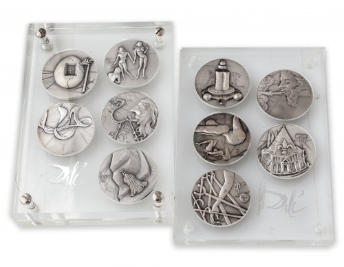 Colección completa de 10 medallas de plata de Salvador Dalí