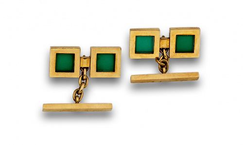 Gemelos  firmados PUIG DORIA con parejas de cuadrados de cr