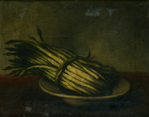 ESCUELA ESPAÑOLA, SIGLO XIXBodegón de espárragos y bodegón