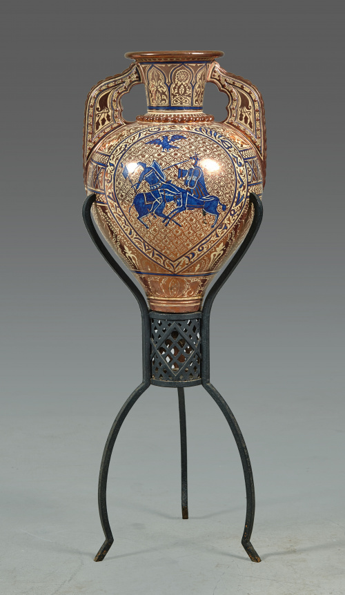 Vaso de la alhambra en cerámica esmaltada de reflejo metáli