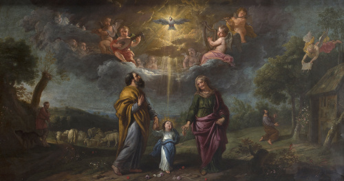 ERASMUS QUELLINUS (1607-1678)La Virgen niña con San Joaquí
