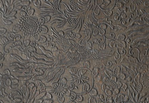 Biombo de seis hojas con decoración policromada de flores, 