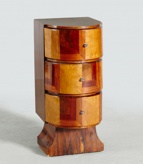 Cómoda de madera de palisandro y madera de raíz, jugando co