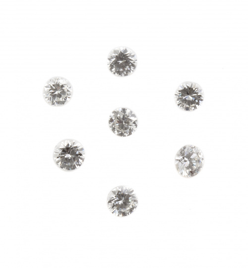 Lote de siete brillantes de 0,25 ct aprox cada uno