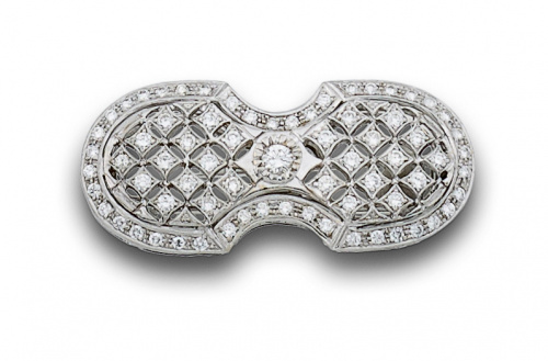 Broche placa de brillantes siguiendo modelos Art-Decó con f