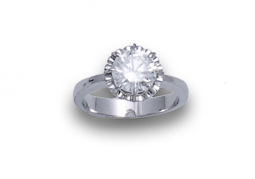 Sortija solitario de 1,67 ctes color Blanco Extra(G) y  gra