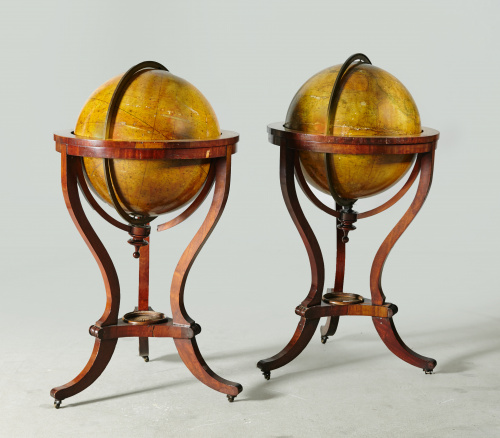 Pareja de globos de biblioteca publicados por Malby’s.Uno 