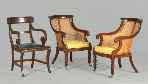 Silla de brazos de estilo regencia inglés, S. XX