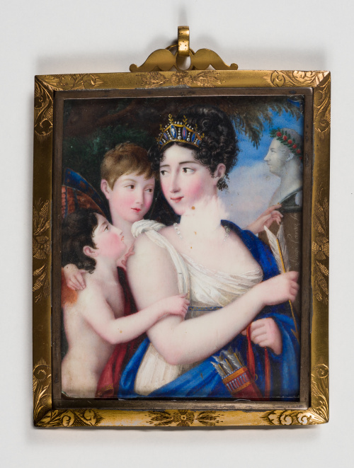 LUIGI CARONRetrato de dama con sus hijos como Diana.H. 18