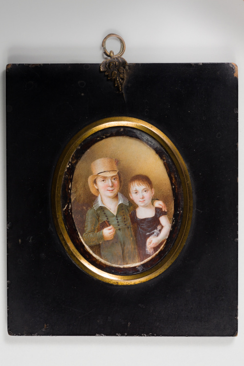 ESCUELA INGLESA, SIGLO XIXRetrato de dos niños.