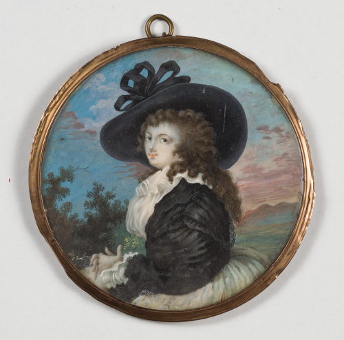 ESCUELA FLAMENCA, SIGLO XIXDama en un jardín.