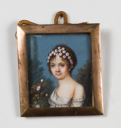 ESCUELA FRANCESA, PP. S. XIXDama joven en un jardín