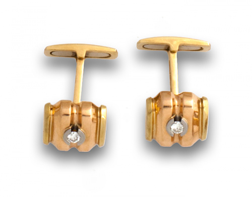 Gemelos con cuadrado gallonado y brillante de 0,10 ctes cen