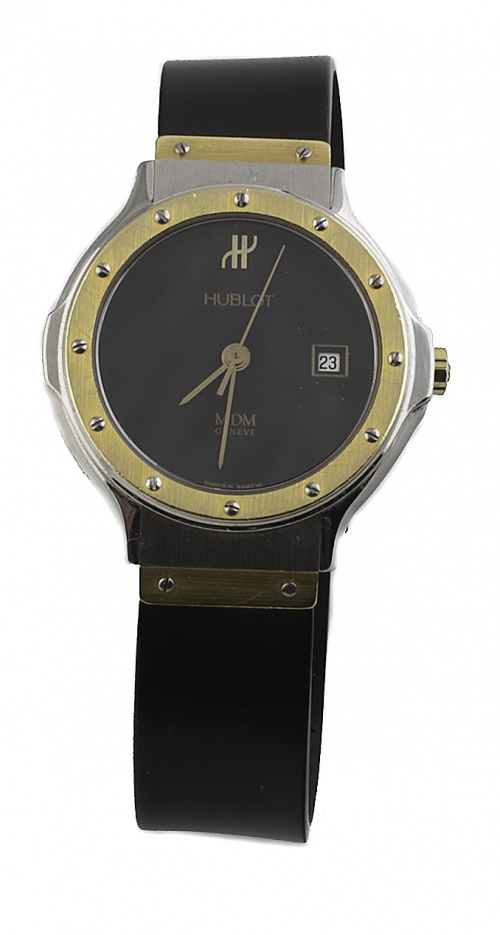 Reloj HUBLOT en acero y oro con estuche original y reloj de
