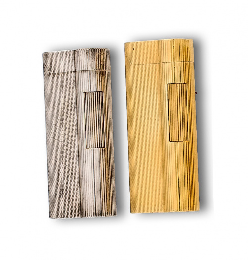 Encendedor Dunhill plaqué plata con decoración grano de ceb