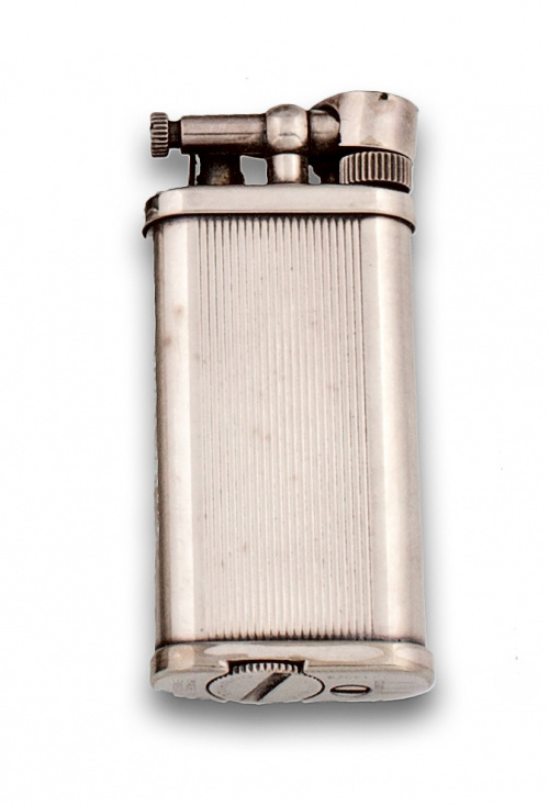 Encendedor Dunhill plaqué plata “silphide” años 30 con deco