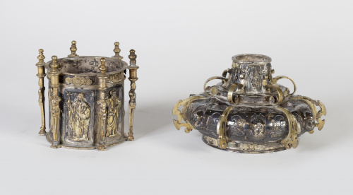 Macolla de plata en su color y dorada, del S. XVI, y otro e