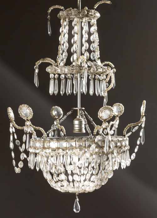 Lámpara estilo Carlos IV de cristal tallado. España, princ