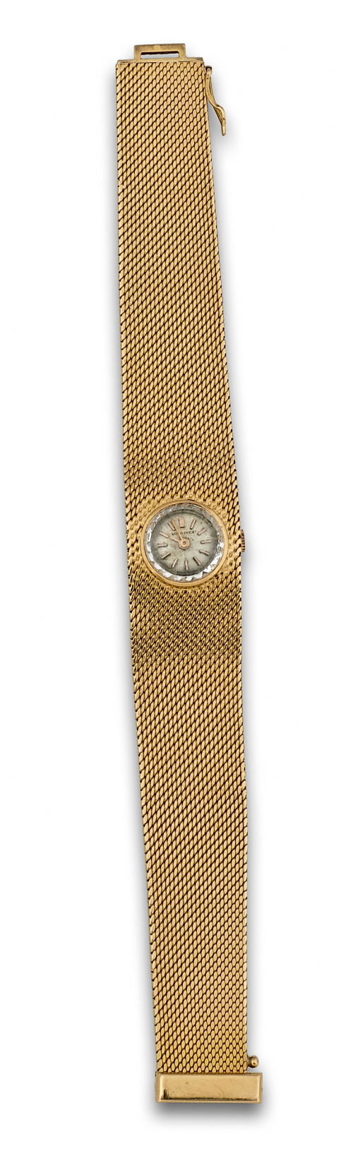 Reloj de pulsera LONGINES años 60 en malla ancha de oro de 