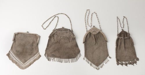 Bolso en malla de plata pps s XX Boquilla ojival con celosí