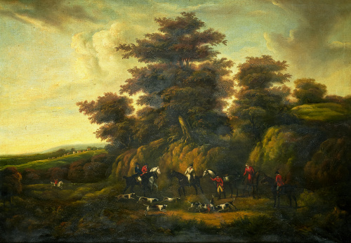 A LA MANERA DEL SIGLO XIXPaisaje campestre con caza del zo