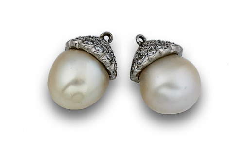 Pareja de de perillas de perlas australianas con capucha de