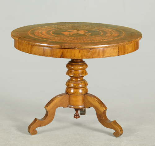 Velador de época isabelina de madera de caoba, limoncillo, 