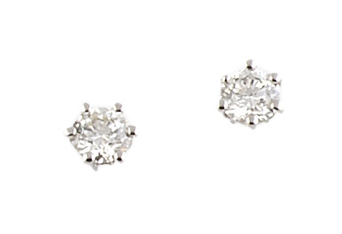 Pendientes dormilonas con brillantes en montados en seis ga