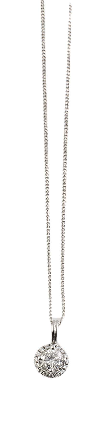 Colgante de rosetón de brillantes con centro de 0,36 ct rod