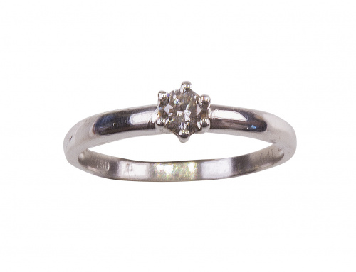 Solitario con brillante central de 0,20 ct montado en seis 