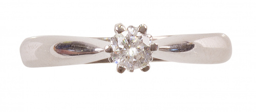 Solitario con brillante central de 0,20 ct engastado en sei