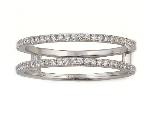 Sortija alianza de doble aro de brillantes que suman 0,30 c