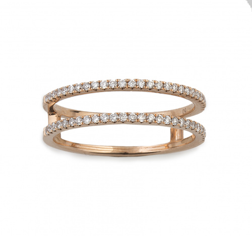 Sortija alianza de doble aro de brillantes que suman 0,30 c