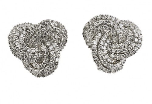 Pendientes de brillantes de color estimado H y grado de pur