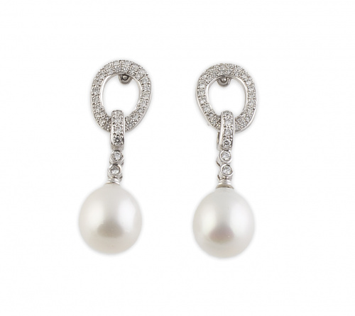 Pendientes largos con perillas de perlas australianas que p