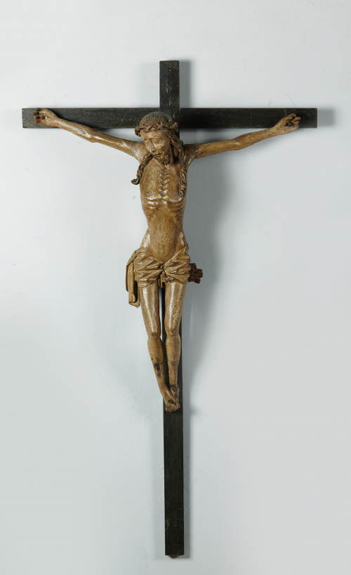 Escuela española, S. XV-XVI“Cristo”Madera tallada y polic