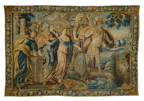 “El éxodo de Helena”, Tapiz  en lana y seda;Franco - flam