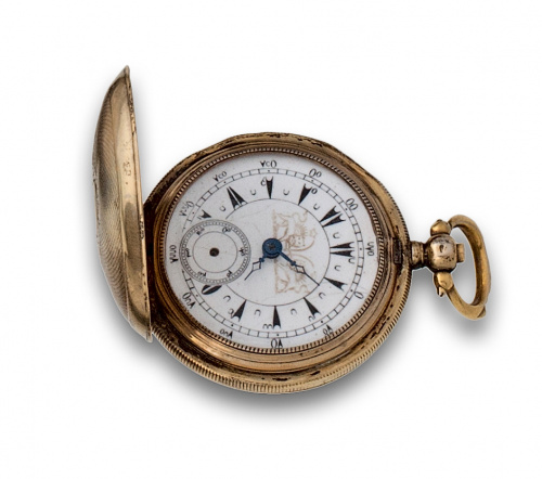 Reloj saboneta en plata  dorada  ffs s XIX realizado en Ing
