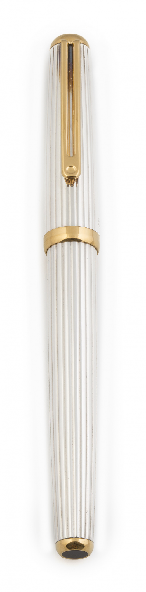 Pluma INOXCROM SIROCCO en plata con decoración estriada ,co