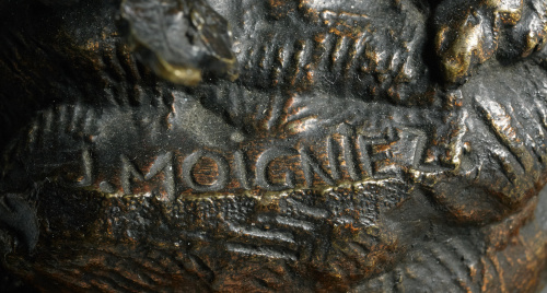 Jules Moigniez (1835-1894)Lámpara de mesa, escultura en br