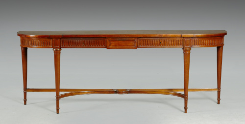 Consola grande estilo Luis XVI en madera de caoba moldada y