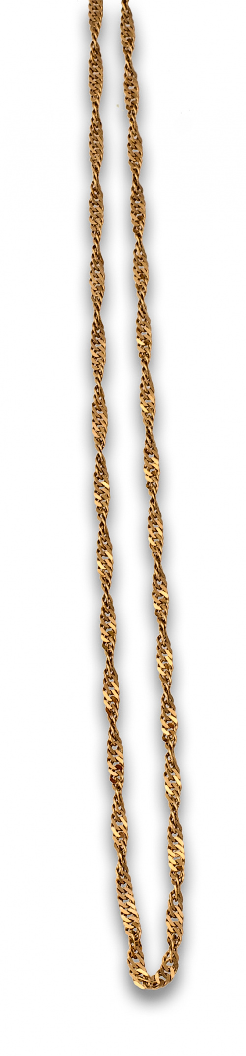 Cadena de eslabón barbado rizado en oro de 18K.