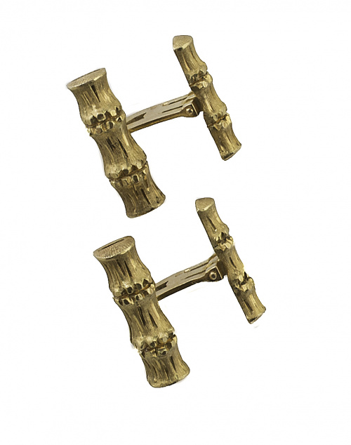 Gemelos dobles en forma de media caña de bambú 