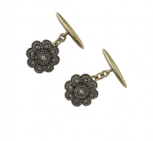 Gemelos portugueses de pp. S. XX con rosetones de diamantes